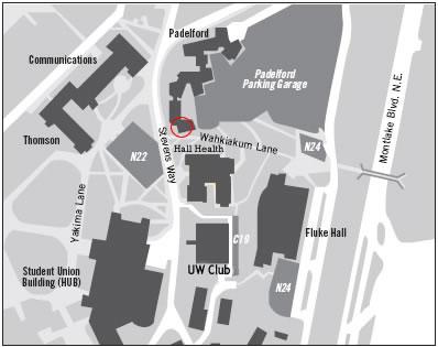 Map showing Padelford Hall location