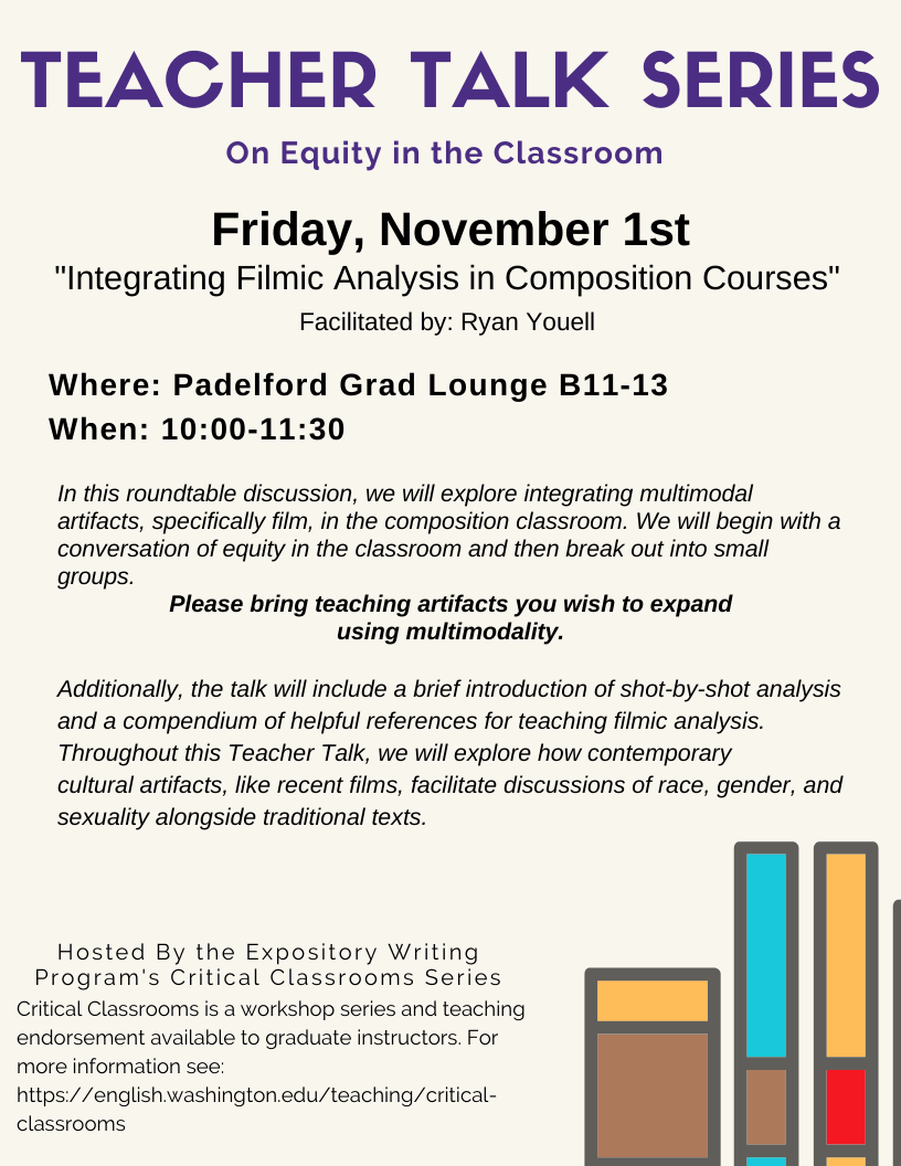 Teacher Talk Integrating Filmic Analysis In Composition Courses 