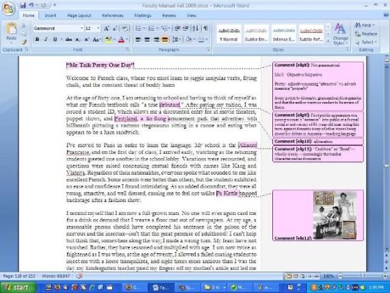 ms word assignment sample for students Excerpt from David Sedaris's “Me Talk Pretty One Day” annotated as students listened to audio of Sedaris reading