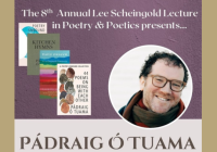 A poster advertising Padraig O Tuama's lecture.