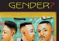 book cover, image is of a painted signboard for West African barber shop showing different mens' hairstyles.