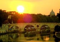 Tiber River at sunset, Rome