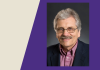 A picture of David Bosworth, on a background of silver and purple.